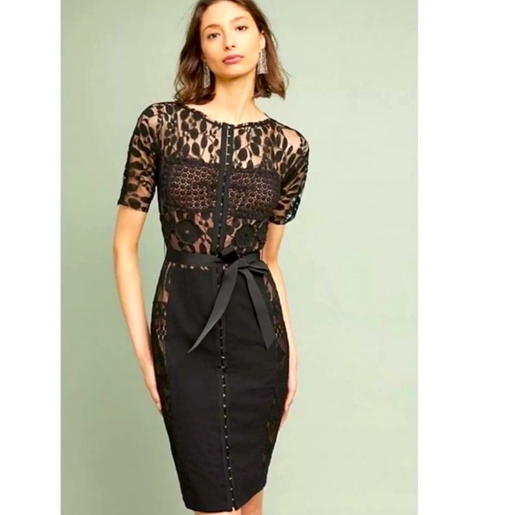 Anthropologie Dresses & Skirts - ANTHROPOLOGIE Byron Lars Size 06 Carissima Sheath Dress BLACK